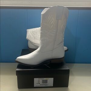 mysoft Women's Wide Calf Cowboy Boots Pull-On Mid-Calf Embroidered . 8W